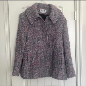 Women’s Donegal Design size XXL (2X) Mohair Wool Classic PeaCoat Made in Ireland